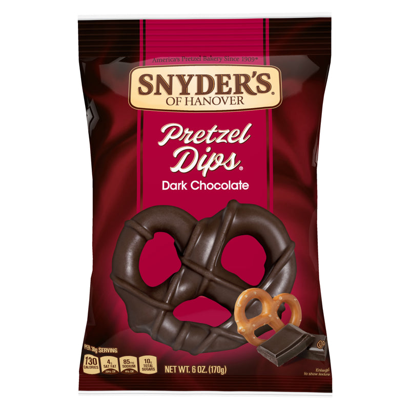 Snyder's of Hanover Pretzel Dips Made with Dark Chocolate 6 oz. Bag (4 Bags)