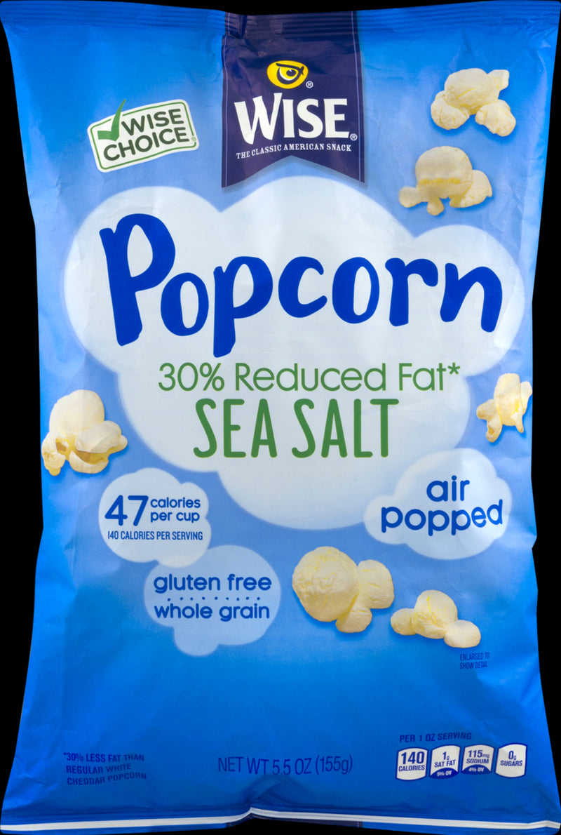 Wise Foods 30% Reduced Fat Sea Salt Air Popped Popcorn- 5.5 oz Bag (3 Bags)