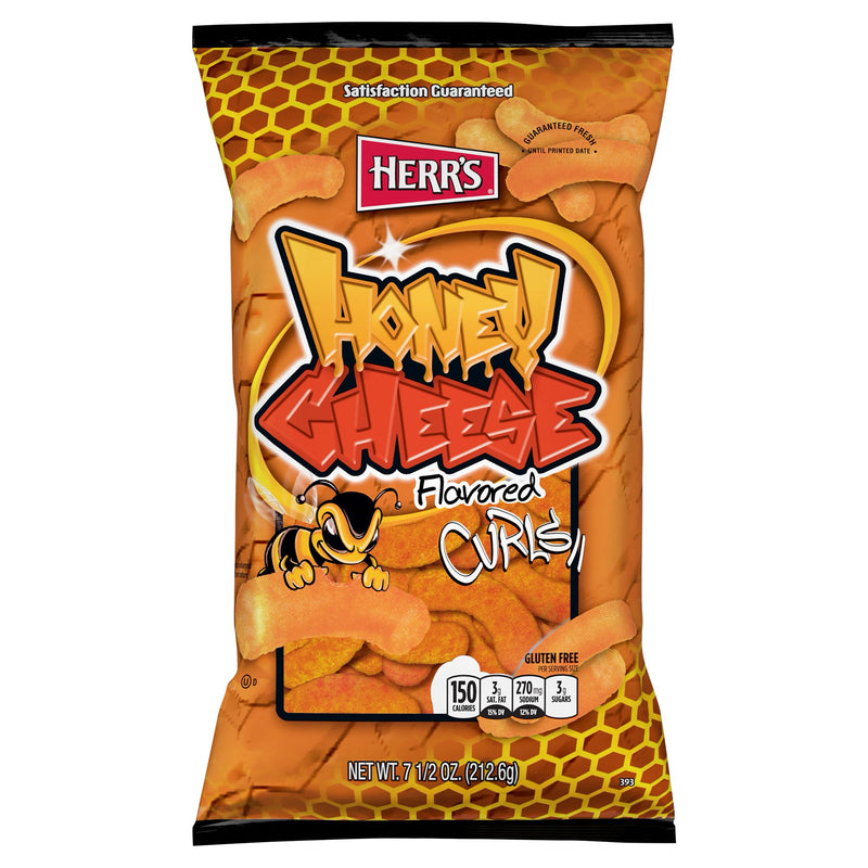 Herr's Honey Cheese Flavored Curls, 3-Pack 7.5 oz. Bags