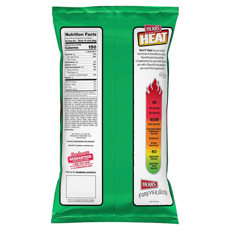 Herr's Jalapeno Popper Cheese Curls, 4-Pack 7.5 oz. Bags