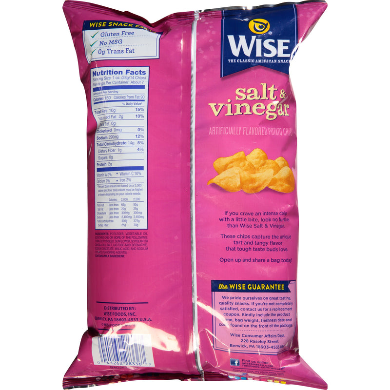 Wise Foods Salt & Vinegar Potato Chips, 3-Pack 7.5 oz. Sharing Size Bags