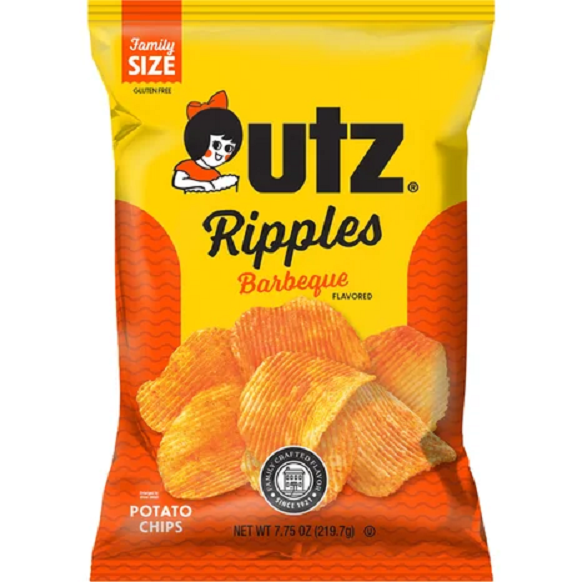 Utz Quality Foods Family Size Barbeque Ripples Potato Chips, 3-Pack 7.75 oz. Bags