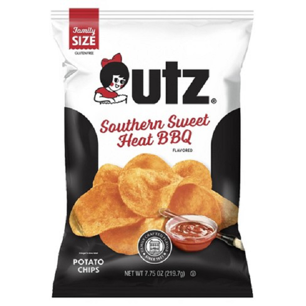 Utz Quality Foods Southern Sweet Heat BBQ Flavored Potato Chips, Family Size Bags