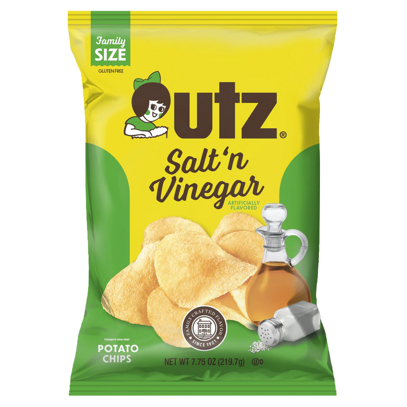 Utz Quality Foods Salt'n Vinegar Potato Chips, 3-Pack Family Size Bags