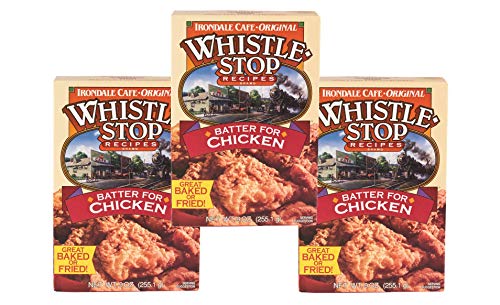 Whistle Stop Cafe Recipes Batter Mix for Chicken or Seafood, Baked or Fried- Three 9 oz. Boxes (Chicken)