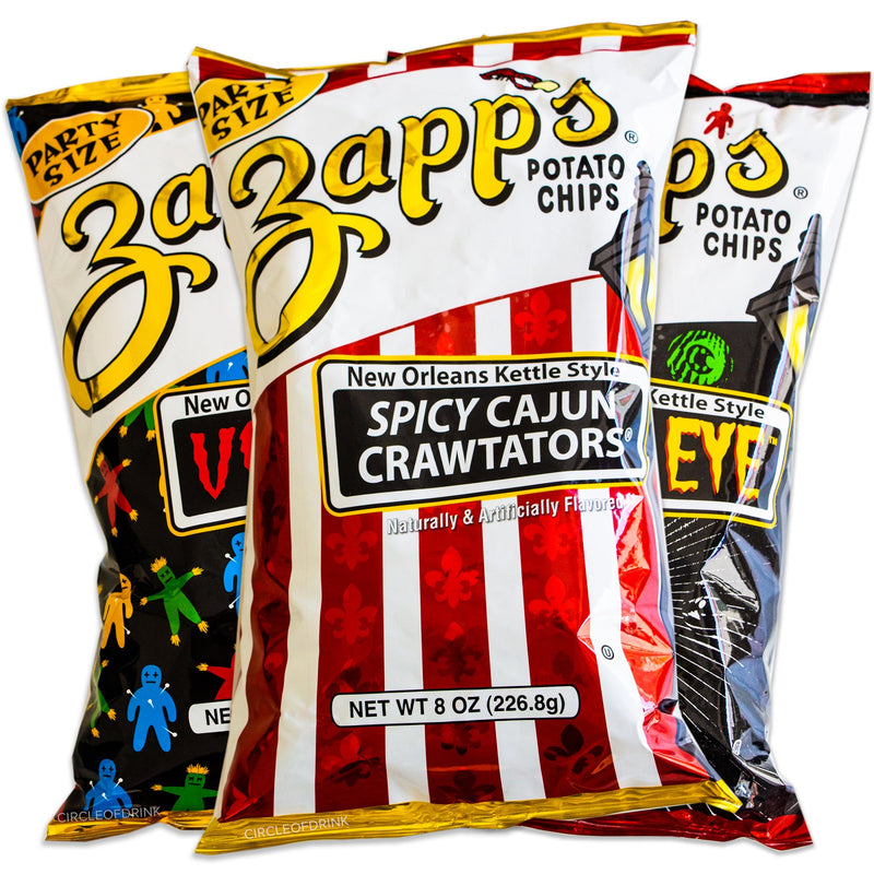 Zapp's New Orleans Kettle Style Potato Chips Variety 3-Pack, Party Size Bags