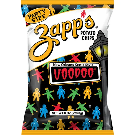 Zapp's New Orleans Kettle Style Voodoo Potato Chips, 8 oz. Party Size Bags