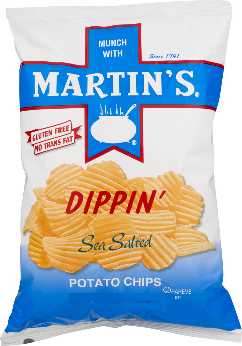 Martin's Dippin' Sea Salted Potato Chips, 8.5 Ounce Family Size Bags