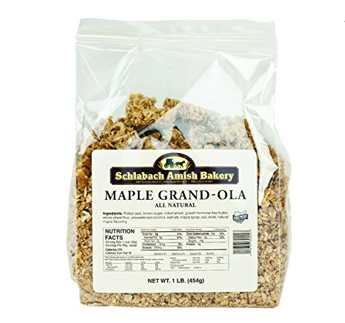 Schlabach Amish Bakery All Natural Maple Grand-Ola Granola (Pack of 2 - 16 Oz. Bags)