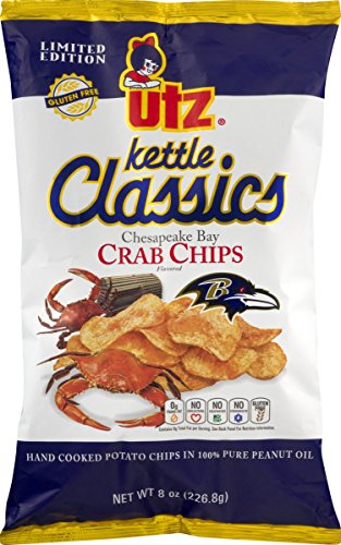 Utz Kettle Classics Chesepeake Bay Crab Potato Chips 8 oz. Bag (4 Bags)