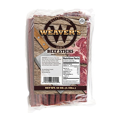 Weaver's Smoked Meats 7" Meat Sticks- Established in 1885 (Mild Beef, 5 lbs.)