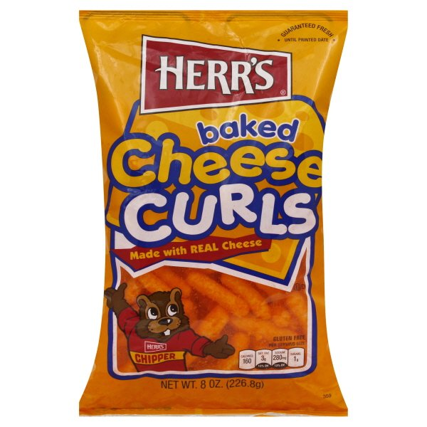 Herr's Original Baked Cheese Curls, 4-Pack 8 oz. Bags
