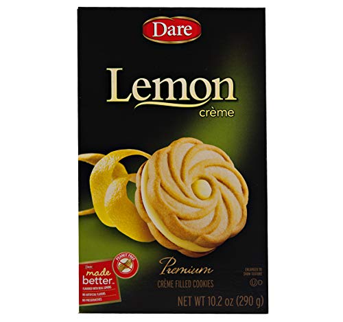 Dare Creme Filled Cookies: Your Choice of Fudge, Lemon, Coconut or Maple- Three 10.2 oz. Boxes (Lemon Creme)