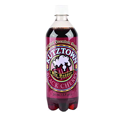 Kutztown Soda- Your Choice of 9 Flavors in a Case Pack of 24/ 24 oz. Bottles (Black Cherry)