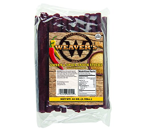 Weavers Smoked Meats Snack Sticks- Established in 1885 (Sweet & Spicy, 2.5 LBS.)