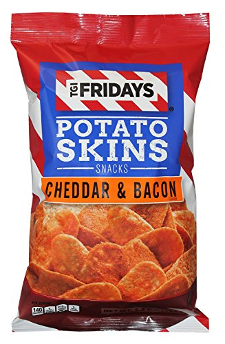 TGI Fridays Potato Skins Snack Chips- 5.5 oz. Bags (Cheddar & Bacon, 4 Bags)