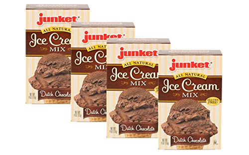 Junket All Natural Dutch Chocolate or Very Vanilla Ice Cream Mix- Four 4 oz. Boxes (Dutch Chocolate)
