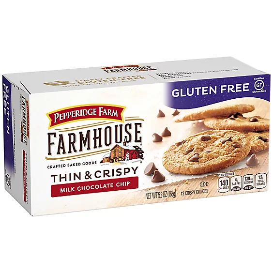 Pepperidge Farm Gluten Free Milk Chocolate Chip Thin & Crispy Cookies, 3-Pack