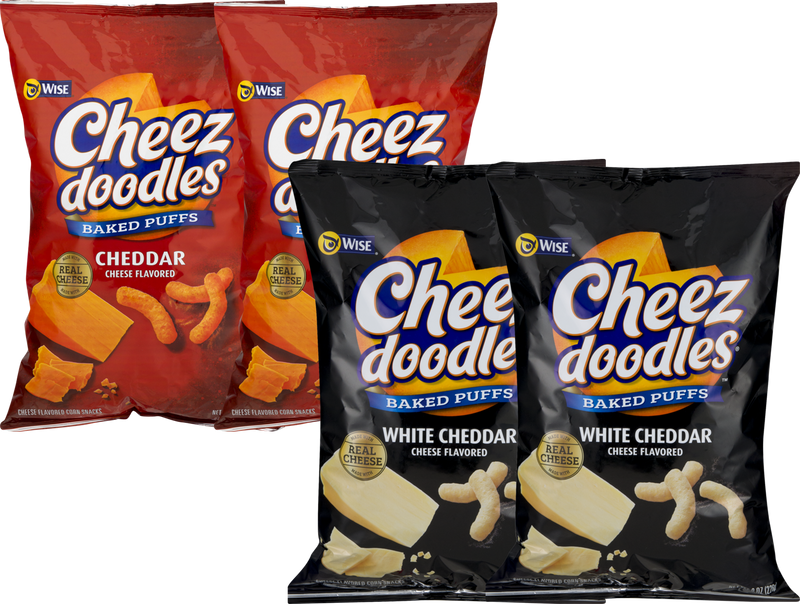 Wise Cheddar Cheese & White Cheddar Cheese Doodles Variety 4 Pack