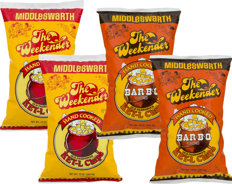 Middleswarth Ket'l Original & Ket'l BBQ Potato Chips Variety 4-Pack, 9 oz. Bags