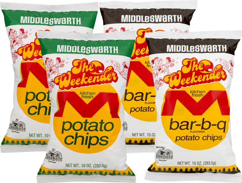 Middleswarth Kitchen Fresh Original & Bar-B-Q Potato Chips Variety 4-Pack, 9 oz. Bags