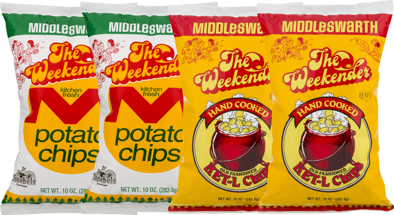 Middleswarth Kitchen Fresh Original & Ket'l Original Potato Chips Variety 4 Pack- 9 oz. Bags