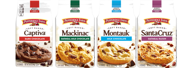 Pepperidge Farm Soft Baked Captiva, Mackinac, Montauk, Santa Cruz Cookies, Variety 4-Pack