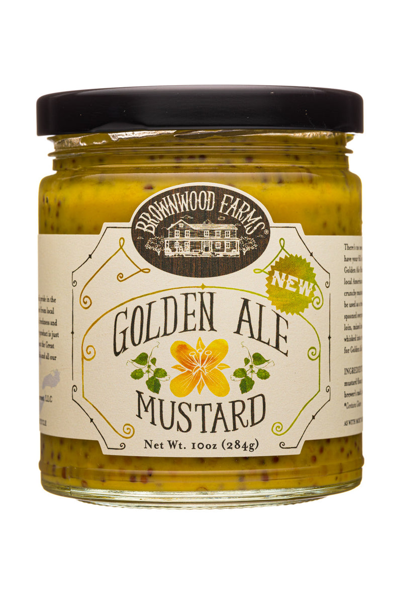 Brownwood Farms Golden Ale Mustard, Sweet, Hot & Creamy, 2-Pack 10 oz. Jars