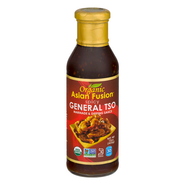 Asian Fusion Organic Spicy General Tso Marinade & Dipping Sauce, Non GMO Verified, 2-Pack 15 fl. oz. Bottles