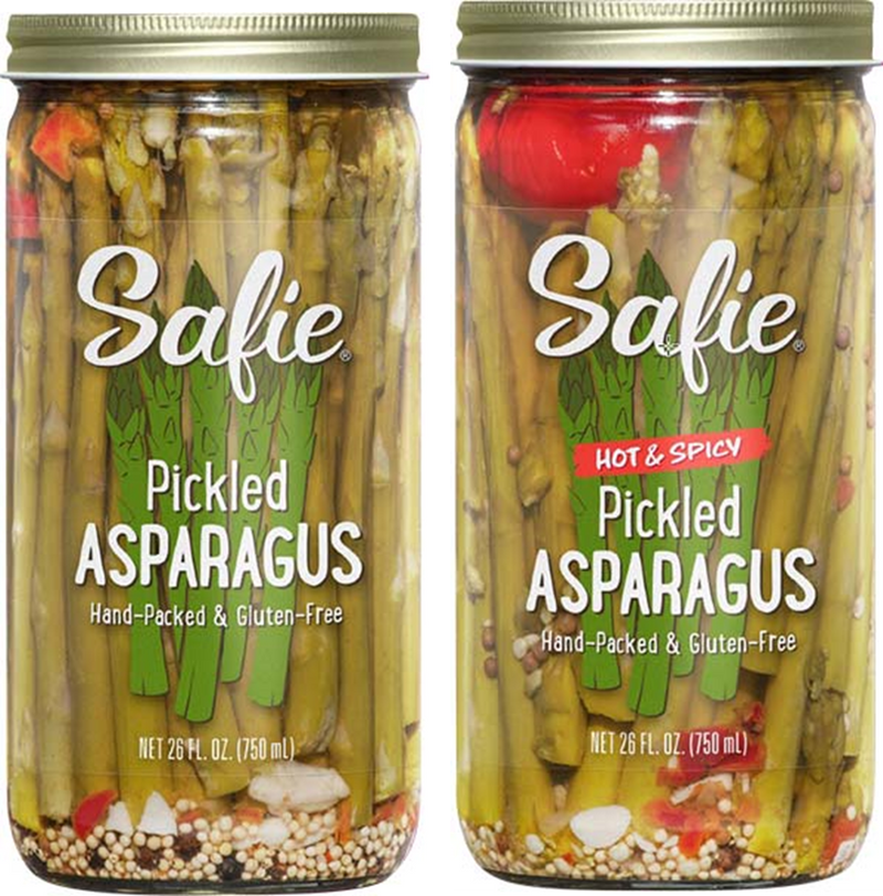 Safie Foods Hand-Packed Pickled Asparagus, Variety 2-Pack, 26 oz. Jars