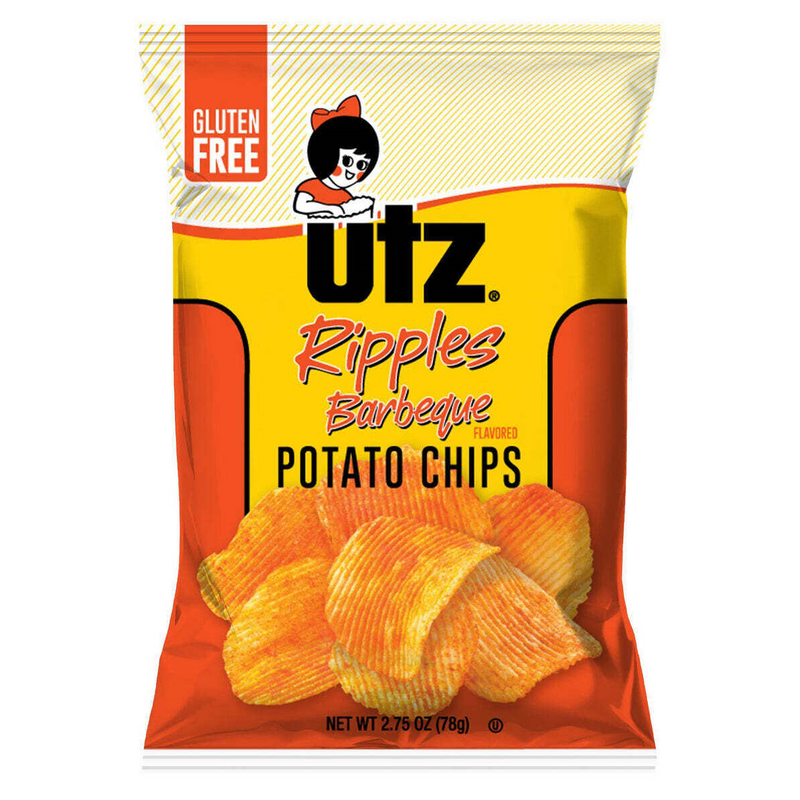 Utz Quality Foods Bar-B-Q Flavored Potato Chips, 14 Count Carton Single Serve Bags