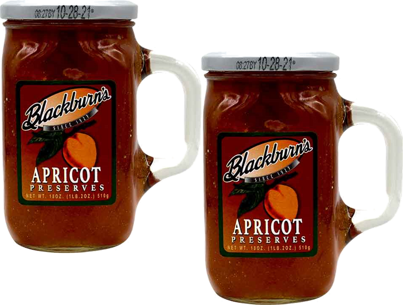 Blackburn's Apricot Fruit Preserves with Reuseable Mug, 2-Pack 18 oz. Jars