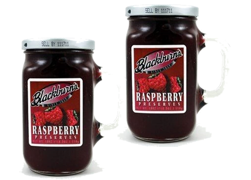 Blackburn's Raspberry Fruit Preserves with Reuseable Mug, 2-Pack 18 oz. Jars