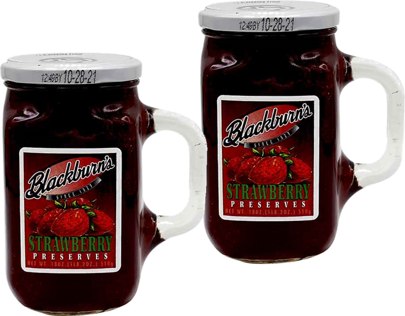Blackburn's Strawberry Fruit Preserves with Reuseable Mug, 2-Pack 18 oz. Jars