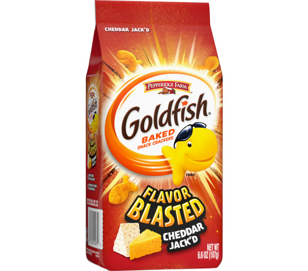 Pepperidge Farms Goldfish Flavor Blasted Cheddar Jack'd Crackers, 3-Pack 6.6 oz. Bag