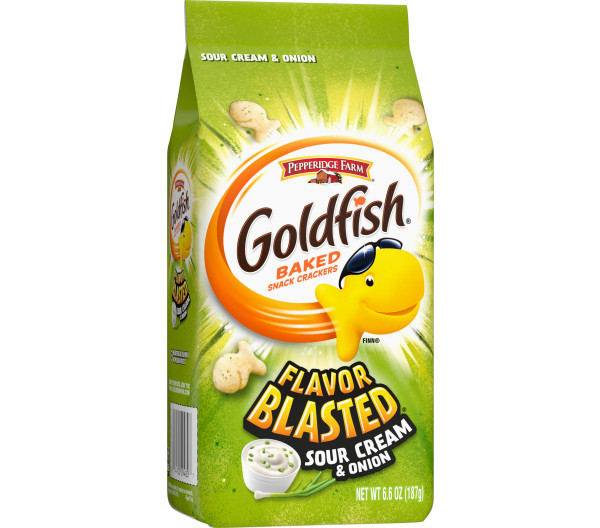 Pepperidge Farms Goldfish Flavor Blasted Sour Cream & Onion Crackers, 3-Pack 6.6 oz. Bag
