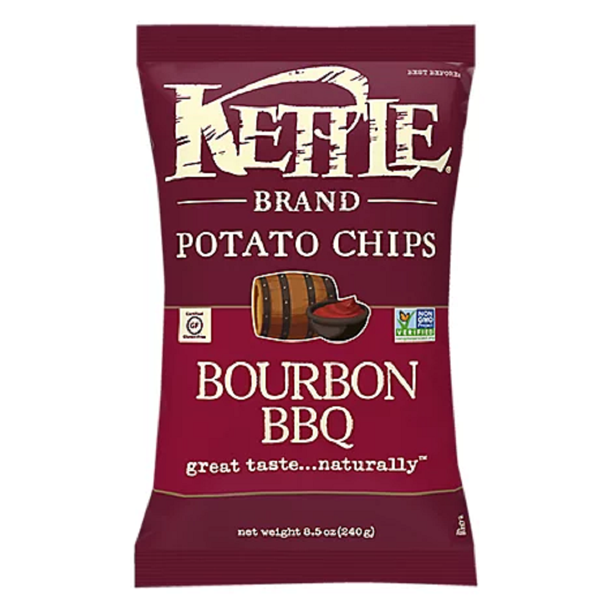 Kettle Brand Chips Bourbon BBQ Kettle Potato Chips, 4-Pack 8.5 oz. Bags