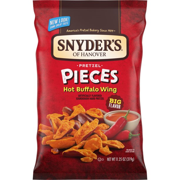 Snyder's of Hanover Hot Buffalo Wing Flavored Pretzel Pieces, 4-Pack 11.25 oz. Bags