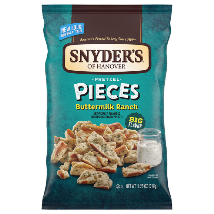 Snyder's of Hanover Buttermilk Ranch Flavored Pretzel Pieces, 4-Pack 11.25 oz. Bags