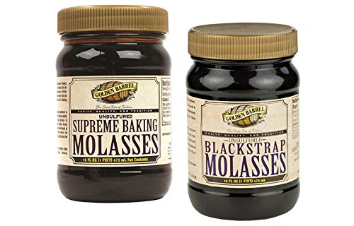 Golden Barrel Molasses Variety 2-Pack: Unsulfured Baking Molasses and Unsulfured Blackstrap Molasses