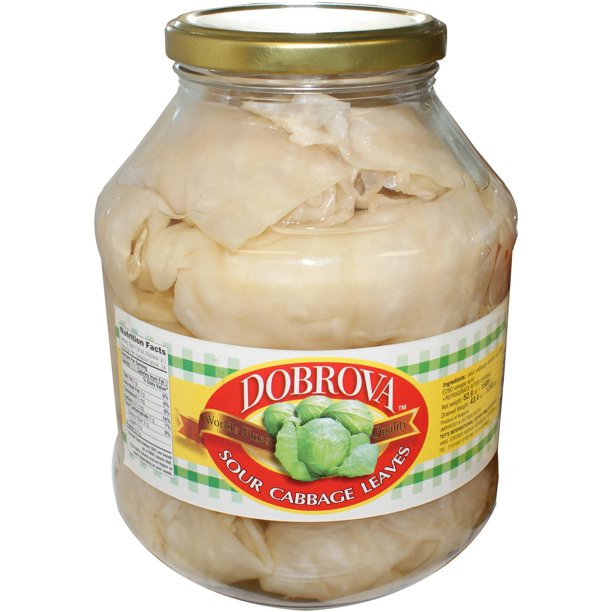 Dobrova Brand Sour Cabbage Leaves, 51.8 Ounce Jar