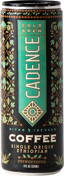 Cadence Cold Brew Nitro-Infused Single Origin Ethiopian Blend Coffee-Low Calorie & Naturally Sweet- Case Pack of 12