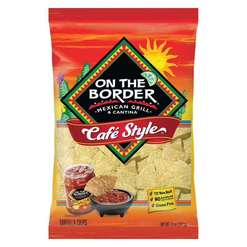 On The Border Tortilla Chips Café Style, 11 oz. Bags