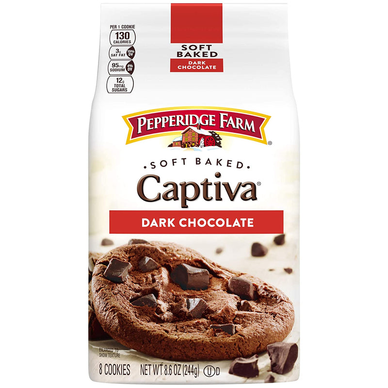 Pepperidge Farm Captiva Soft Baked Dark Chocolate Brownie Cookies, 3-Pack 8.6 Oz Bag