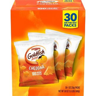 Pepperidge Farm Goldfish Cheddar Crackers, 30 Count Snack Packs