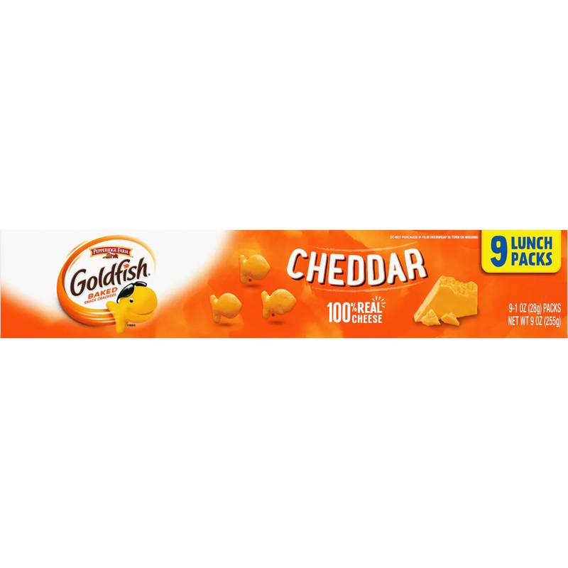 Pepperidge Farm Goldfish, Cheddar Crackers, 2-Pack 9 Count Lunch Packs