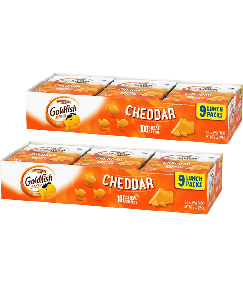 Pepperidge Farm Goldfish, Cheddar Crackers, 2-Pack 9 Count Lunch Packs