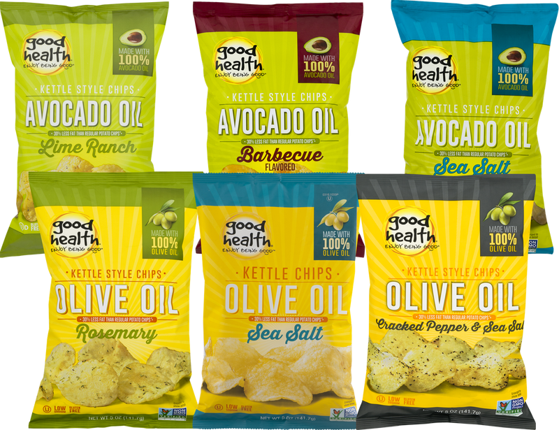 Good Health Avocado Oil and Olive Oil Kettle Style Potato Chips Variety 6-Pack, 5 oz. Bags