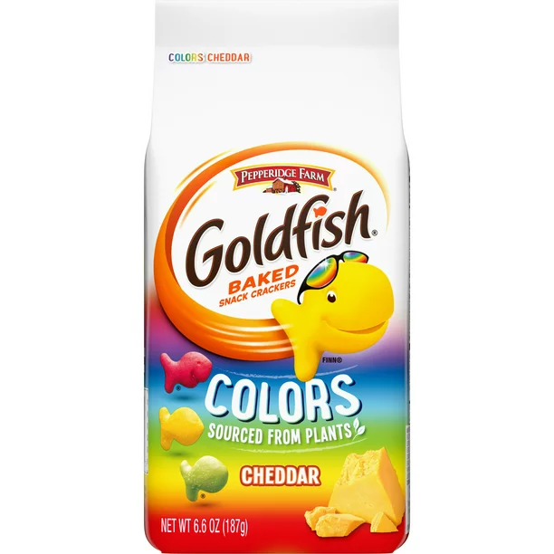 Pepperidge Farm Goldfish, Colors Cheddar Crackers, 3-Pack 6.6 oz. Bag