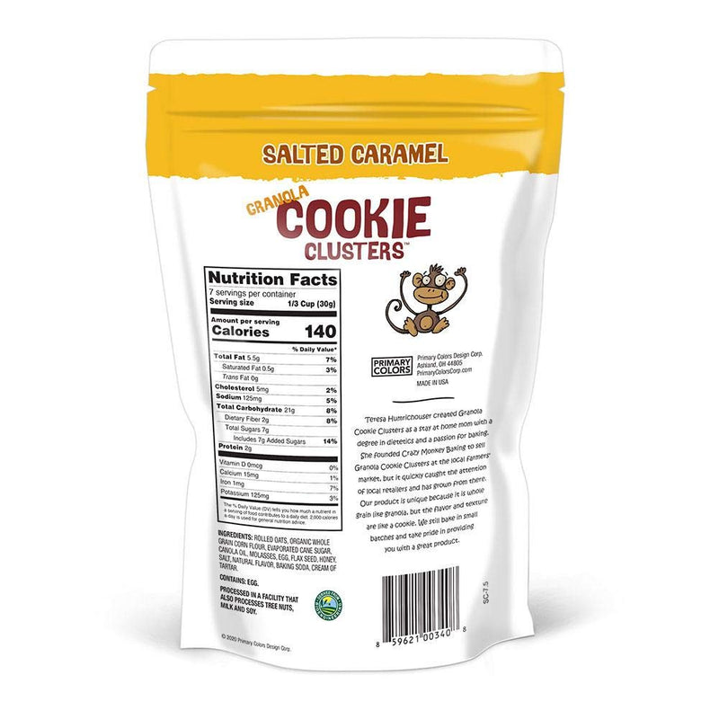 Crazy Monkey Baking Granola Cookie Clusters, 3-Pack 7.5 Ounce Resealable Bags (Salted Caramel)